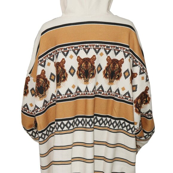 Free People Sprint To The Finish Printed Hoodie Color Tiger Jacket Top - Picture 7 of 8